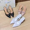 Gauze Bow Slingbacks Pumps Designer Sandals Luxury Sandale Designer Talons Summer Femmes Fashion Fashion Slip on Sexy Point Toe Partydress Office Pump Pump Shoes