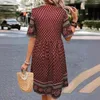 Casual Dresses Spring And Summer Foreign Trade Women's Short-sleeved Printed National Fashion Dress