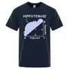 Camisetas masculinas Hippo Slping On Math Problem Print Man Tshirts Summer Summer Tshirt respirável O-pescoço curto SLVE Harajuku Tamartes de camiseta solta Tops de algodão Y240429