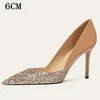 Dress Shoes Nude Rhinestone Sequin Stiletto Heels Women Bridesmaid Bride Wedding Sexy Party Pumps