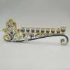 Velas Blue Enamel Hanukkah Menorah Candelabra 9 Rama de candelabro adorno