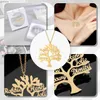 Colliers de pendentif Collier d'arbre de vie personnalisé personnalisé avec 1 à 6 noms en acier inoxydable Chaîne de la chaîne de la famille