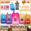 Oryginalny Bang King 25k Dostosowane vapes elektroniczny papieros Bang Vape Dual Cewka 23 ml+23 ml Bang King 25000 Puffs