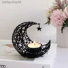 Kaarsen Eid Mubarak Candle Holder 2024 Ramadan Kareem Banner Ramadan Decoratie voor Home Islamitische Moslim Party Decor Eid Al Adha Gifts D240429