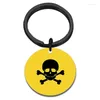 Chaves de radiologia Keychain Radiação símbolo para porta Amarelo sinal de aviso Chave de bolsa Bolsa Chavejante Friends