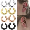 Backs oorbellen 2 pc's punk geen piercing gouden kleur clip dikke oorschol