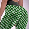 Женские леггинсы клетчатые печать зеленое и белое клетчатое фитнес -брюки Lady Push Up Retro Leggins Сексуальные эластичные дизайнерские спортивные колготки