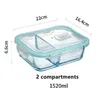 Boîtes à bento boîtes à lunch en verre borosilicate micro-ondes au congélateur bento scellé chauffé bol à soupe fraîche Q240427