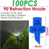 Décorations Kesla 100pcs 90/180/360 degrés de réfraction Buzzle jardin arrosant agriculture plante d'irrigation buse de splay brush pour les fleurs