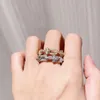 Women Band Tiifeniy Ring Jewelry High V-gold U-shaped horseshoe buckle ring for women 18k rose gold fashionable mens and womens chain interlocking