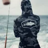 Herr t-shirts hoodies växlar män fiske långa sle hooded skjortor blusas para pesca fiske prestanda kläder camisa de pesca uv manga longa d240429