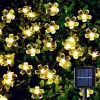 Dekorationen Solargirlanden Licht 5m 7m 12m Pfirsich Blume Solarlampe LED -Fee Feen Lichter 6 V Garten Weihnachtsdekor für Outdoor