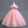 Girl Dresses 2024 Selling Kids Ball Gown Designs Ankle Length Flower For 4 To 15 Year Teenagers Girls Birthday Party Dress