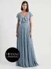 The 2024 new blue bridesmaids dress luxurious and slimming vibe can be worn daily satin outfit