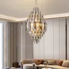 Nordic Modern Luxury Pendant lampe Villa salon Cristal Lamp Building Hotel Hollow Hotel Project de luxe