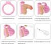 Cage de coq de dispositif de chasteté mâle - Cage de chasteté de résine rose légère et petite mise à niveau avec 4 cages en plastique amovibles différentes 2 touches, jouets sexuels pour