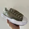 Мода повседневная обувь с низким верхом кроссовок Canvas Trainers Mmy Crack-Up Черная белая отделка желтая форма в форме женщин роскош