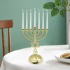 Świece Hanukkah Menorahs Uchwyt 7 Wysokość gałęzi o szerokości 21 cm Solidna baza na stół modlitewny lub centralny punkt biurka