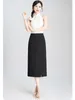 Skirts Women High Waist Slim Fit Bodycon Black Suit Pencil Skirt 2024 Summer Office Lady Elegant Chic One Step Midi M-4XL 2975