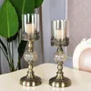 Świecane uchwyty szklane świece zapachowe nordyckie cokole luksusowy stojak metal słodki Candelabros Para velas dekoracje domu