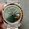 228206 DayDate A2836 VR3255 Automatische Herrenbeobachtung GMF V3 Grüne Arabisch Dial 904L Stahl Präsident Bracelet Super Edition gleiche Serienkarte Gewicht