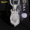 Bijoux sur mesure de la tête de lion Moisanite Lion 925 Hip Hop Sterling Silver.
