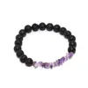 Strand 10pcs/Lot Natural Gem Stone Bracelet غير منتظم Chip Stretch Chip Quartz Beads Beads Barcelets Lava للنساء