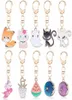 DIY anime ainimal sevimli kedi Kechain Kadınlar için Kawaii Kitty Keychain Denizkızı Ay Metal Anahtar Zinciri Takı Hediye Damla 48144913524917