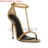 OG Original Tomlies Fordlies Woman Party Elegant and Brand Stiletto Women Shoes Lock Padlock Key Pointy Metal Naked Heel Sandals Chaussures Robe Wedding Eur 35-42