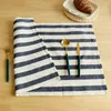 Tisch Serviette Mediterraner blaues Stoff Plaid und Streifenanzug Küchentuch Baumwolltee Gourmet Hintergrund Duster Tischemat