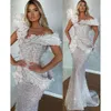 Ebi Aso Size Plus Arabic Sparkly Mermaid Sexy Wedding Dress Sheer Neck Beaded Bridal Gowns Dresses Zj Es