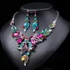 European and American New Colored Oil Painting Necklace Earring Set with Retro Style Women's Avant-garde High Quality Collar chain