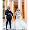 بالإضافة إلى Aso Ebi Oct ArgiC Size Ivory Mermaid Weddered Heeded Sequed Lace Bridals Dress Zj033