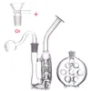 Wholesale Newest 7 holes perc water Ash catcher bong Percolator Glass tobacco dab rig Bongs with 14mm male smoking oil burner or dry herb bowl