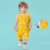 Kleidungssets Giraffe Kawaii Sommeranzug Mädchen Jungen Kinder Kinder Tier Kuh Schwanzhülse insgesamt Hose Kurzkinderkostüm