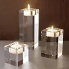 Kaarsen kristal glas creatieve romantische kaarsenhouders Tealight Candlestick Wedding Decorations Home Party ornamenten Desktop Candlestick