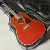 J45 Guitare acoustique de brillance rouge à vin standard