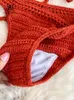 Bras setzt Singreiny Bohemian Urlaubsstil sexy Anzüge Mode Halfter Mini Camis Kurzes Briefs Set Solid gestrickte Bikini -Strand 2 Stück