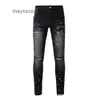 Brand de mode Mens Amiirii Jean 2024 Demin Purple American Jeans High Street Black Paint en détresse JF3P