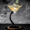 Weingläser schwarzer Fußglas Tasse kreative Cocktailbecher Goblet Martini Spiral Bar Küchenwerkzeuge