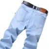 Men's Jeans 2024 Spring Summer Thin Classic Style Fashion Stretch Regular Fit Denim Trousers Male Brand Washed Light Blue