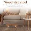 Set Vintage Holz Stiefhocker Mini Stand Anti Slip Schlafzimmer Badezimmer Wohnzimmer Küche für Erwachsene Kinder Paulownia Holz hohe Dichte