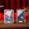 Candles Christmas Flameless Birthday Candles for Cakes 0-9 Number Princess Cake Candle Party Decor Snowflake Blue Candle Stands d240429