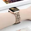 Leopardengravierte Silikongurte für Apple Watch Band 45 mm 44 mm 42 mm 41 mm 40 mm 49 mm 38 mm doppelte Farbe Iwatch -Armbänder für Ultra 9 8 7 6 5 4 3 Se Iwatch Silicon Watchband