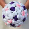 Wedding Flowers Sparkly Crystal Brides Bouquet Diamond Satin Rose Bridal Bouquets Artificial Beaded De Fleur