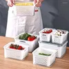 Storage Bottles Refrigerator Box Fridge Organizer Fresh Vegetable Fruit Boxes Drain Basket Containers Pantry Kitchen