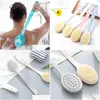 Cepillos de baño, esponjas SproBbers Back Spraw Shower Sponge Sponge Scrubber Cepillos con mango exfoliante Scrub Skin Masr Exfoliation B Dhumy