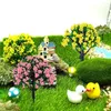 Decorative Flowers 10pcs 6/8cm Train Artificial Miniature Tree Plastic Model Scenery Railroad Decoration Building Landscape Micro