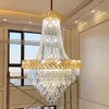 2024 Nordic Modern Luxury Villa Living Room K9 Crystal Chandelier Atmosfera Staircase Chandelier Hotel Holling Home Lighting