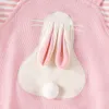 Rompers 2024 SummerBaby Girls Clothes Toddler Bunny One Piece Cute Girls Bodysuit H240509